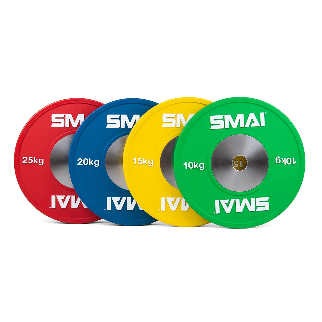 Competition Bumper Plate Set with Barbell - 140kg Smai