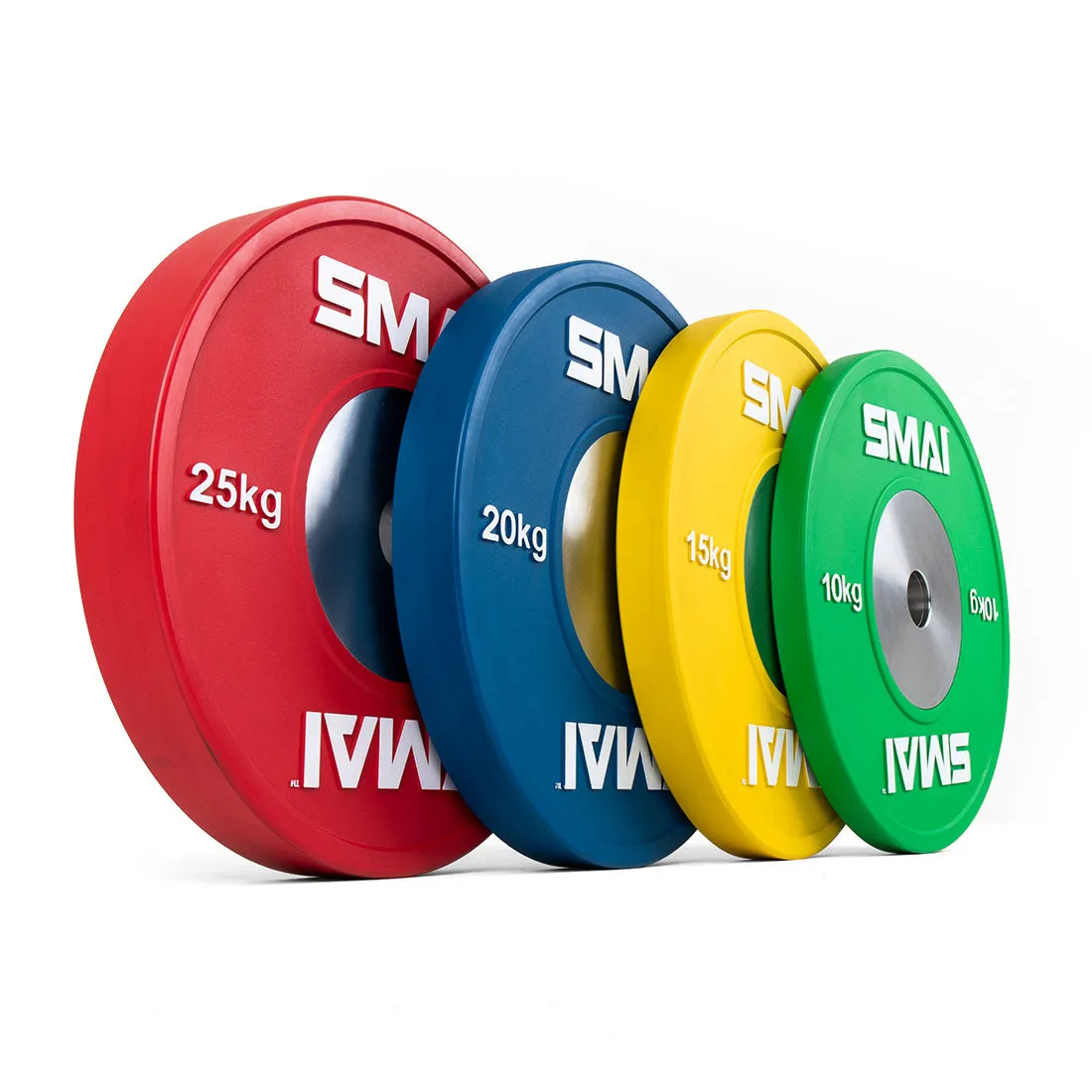 Competition Bumper Plate Set with Barbell - 140kg Smai