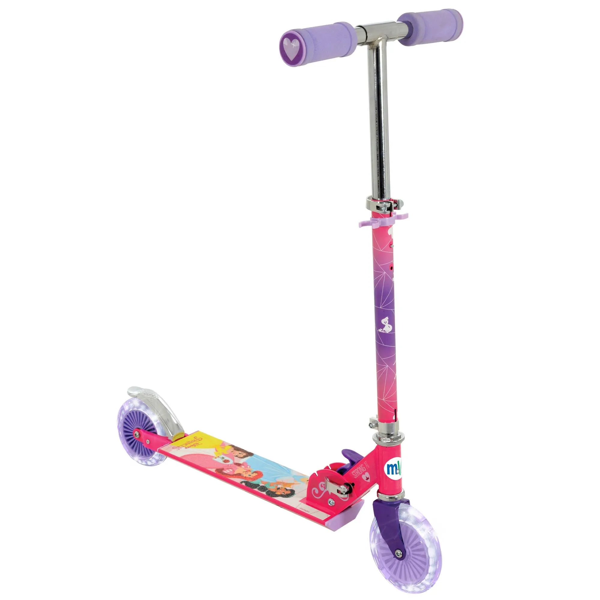 Disney Princess Folding 2-Wheel Inline Scooter with Light Up Wheels