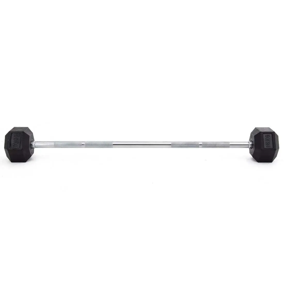 Fixed Barbell Pump Bar 10kg - Rubber Hex Smai