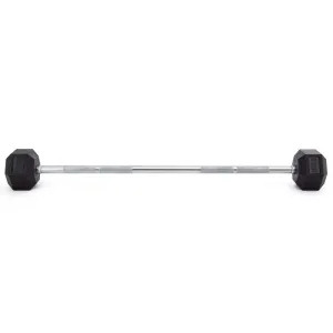 Fixed Barbell Pump Bar 10kg - Rubber Hex Smai