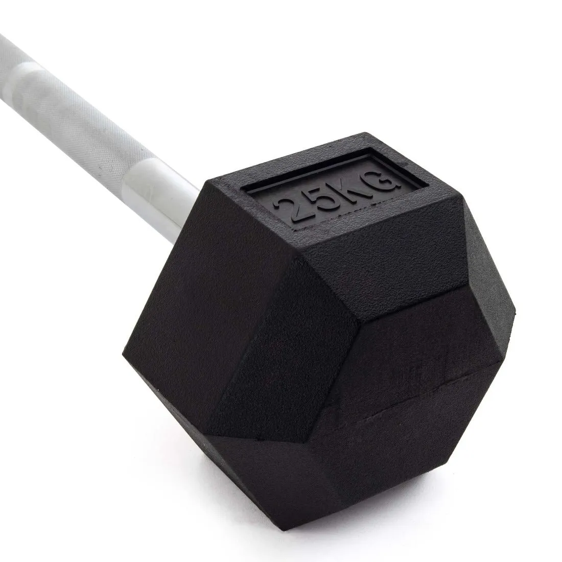 Fixed Barbell Set & Rack - Rubber Hex Pump Bar Smai