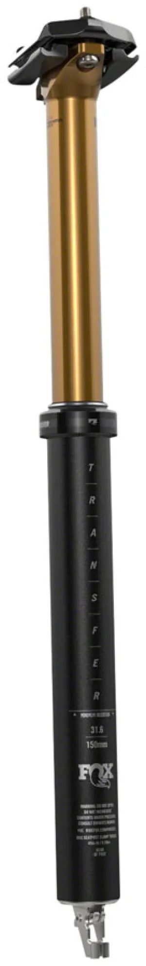 FOX Transfer Factory Dropper Seatpost - 31.6 mm 180 mm Internal Routing Kashima Coat