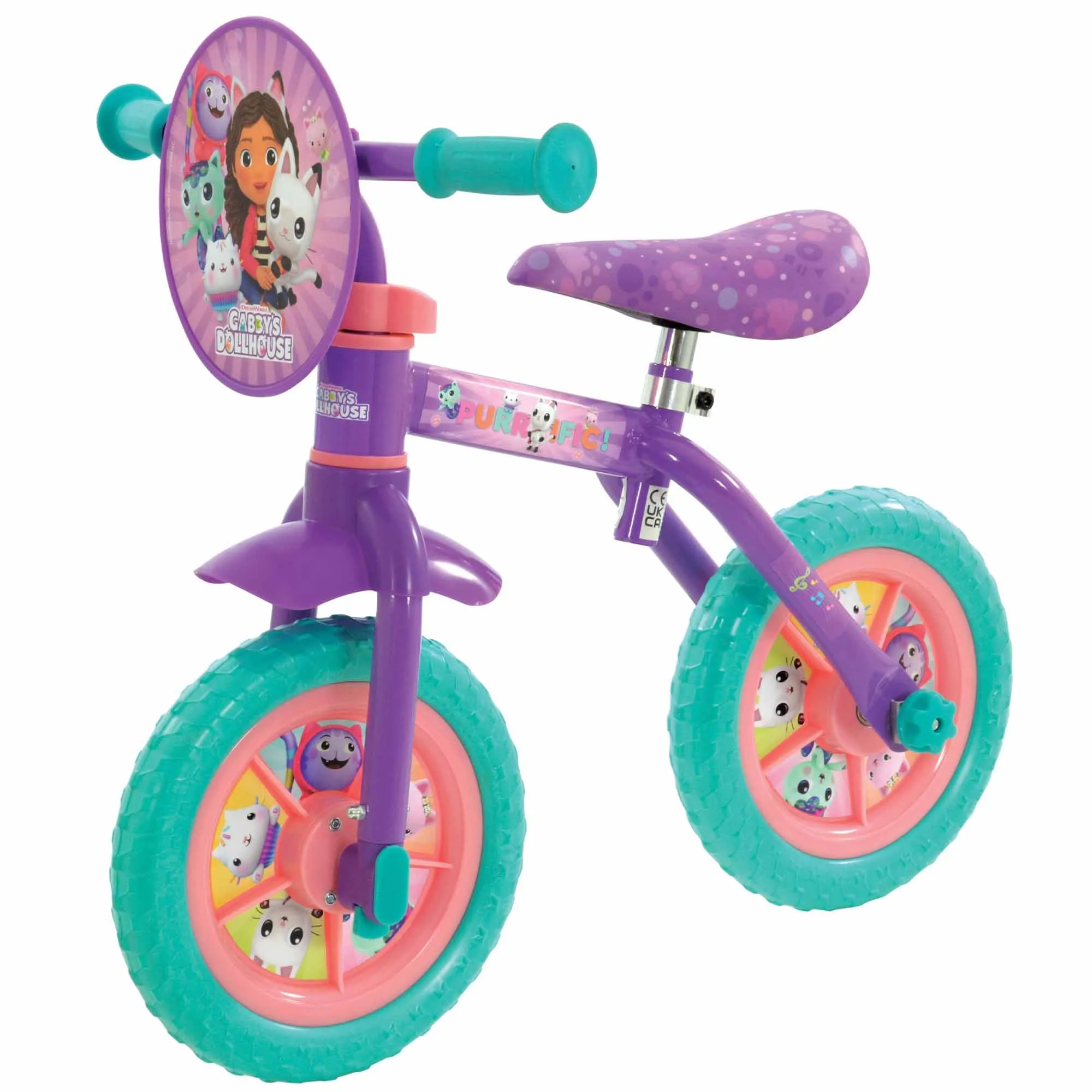 Gabby's Dollhouse 2-in-1 10" Wheel Size Training Bike