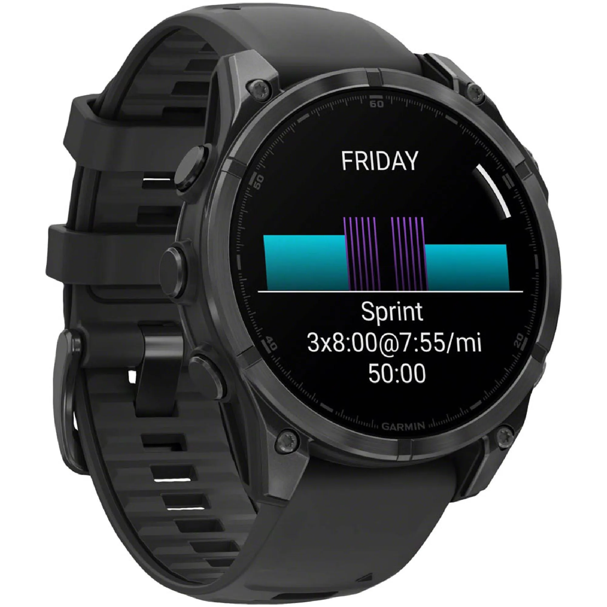 Garmin fenix 8 Smartwatch - 47mm AMOLED Slate Gray with Black Silicone Band