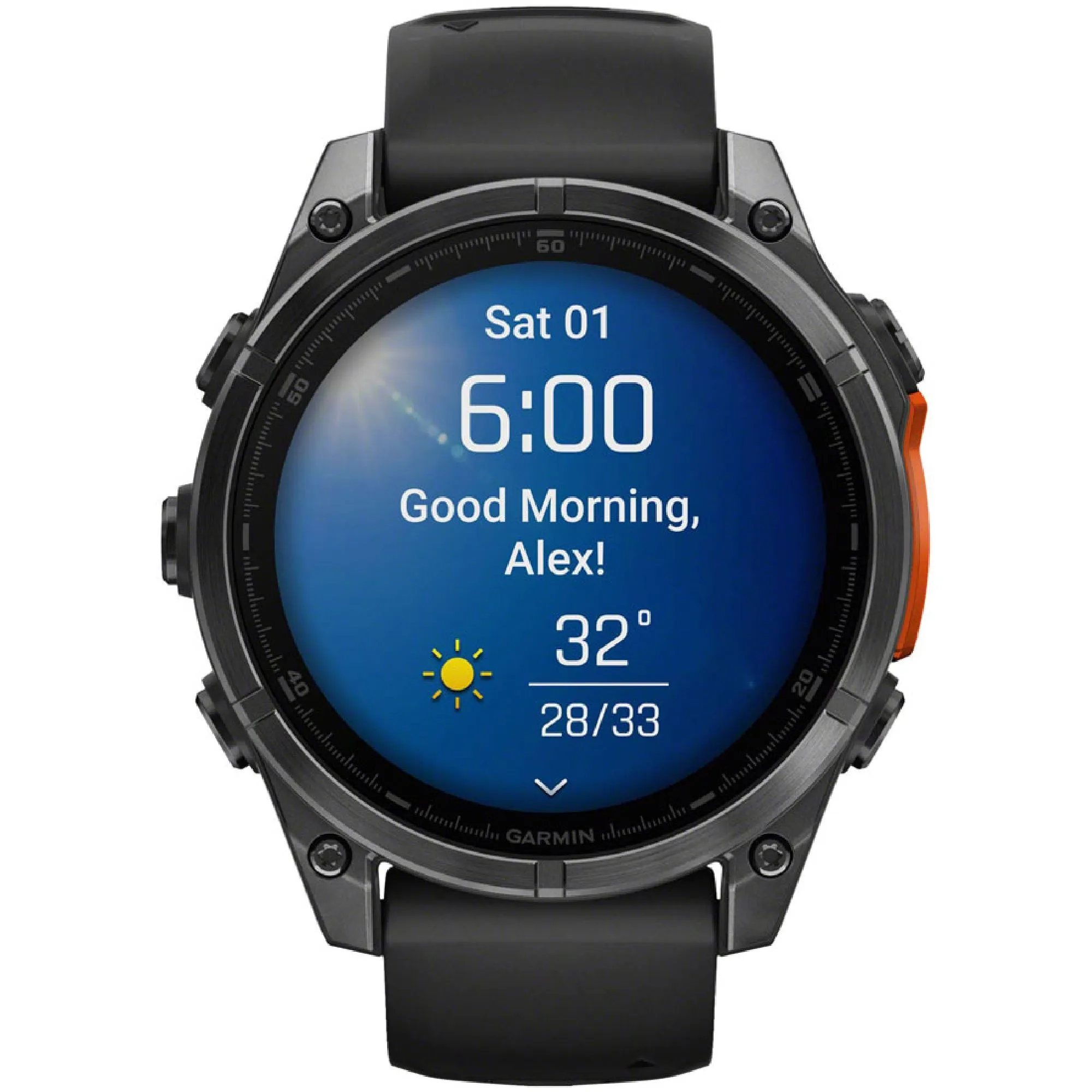 Garmin fenix 8 Smartwatch - 47mm AMOLED Slate Gray with Black Silicone Band