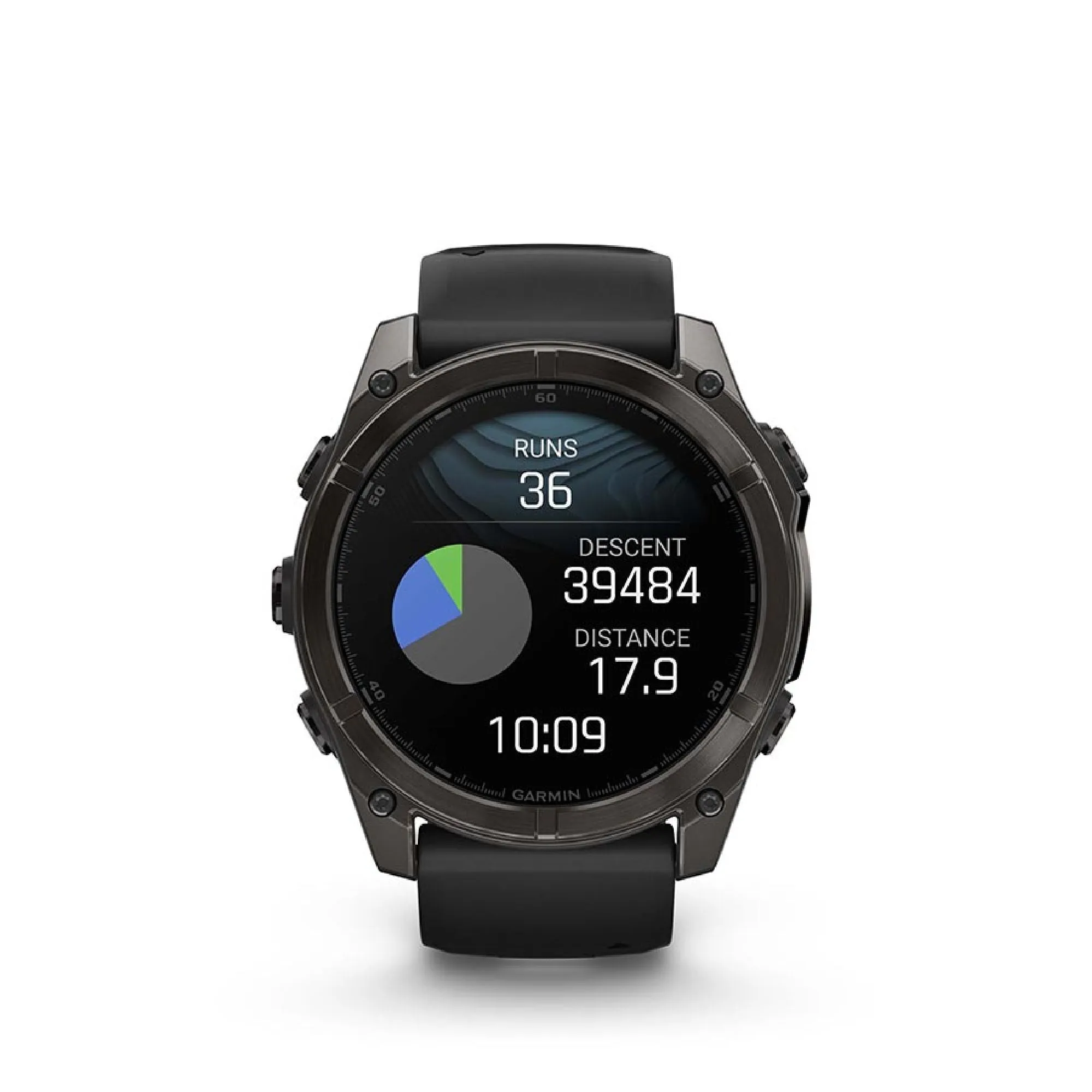 Garmin fenix 8 Smartwatch - 51mm AMOLED Sapphire Carbon Gray DLC Titanium BLK/Pebble Gray Silicone