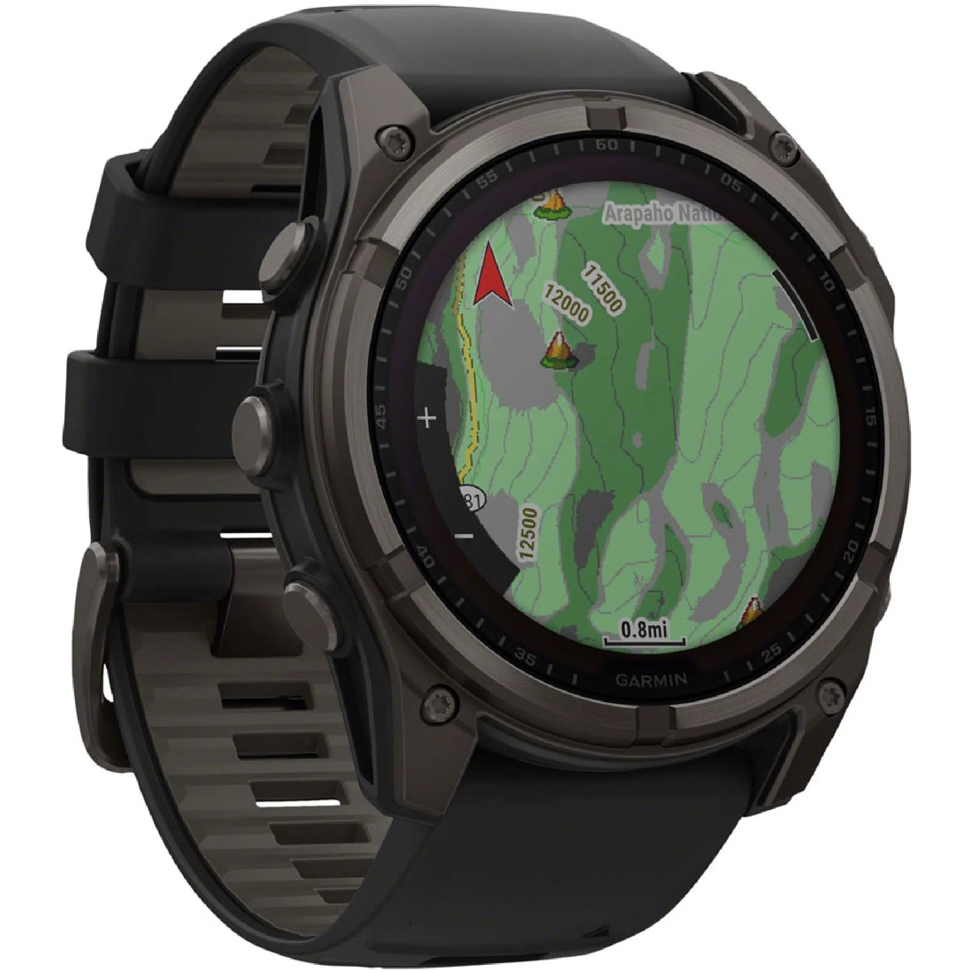Garmin fenix 8 Smartwatch - 51mm Solar Sapphire Carbon Gray DLC Titanium BLK/Pebble Gray Silicone