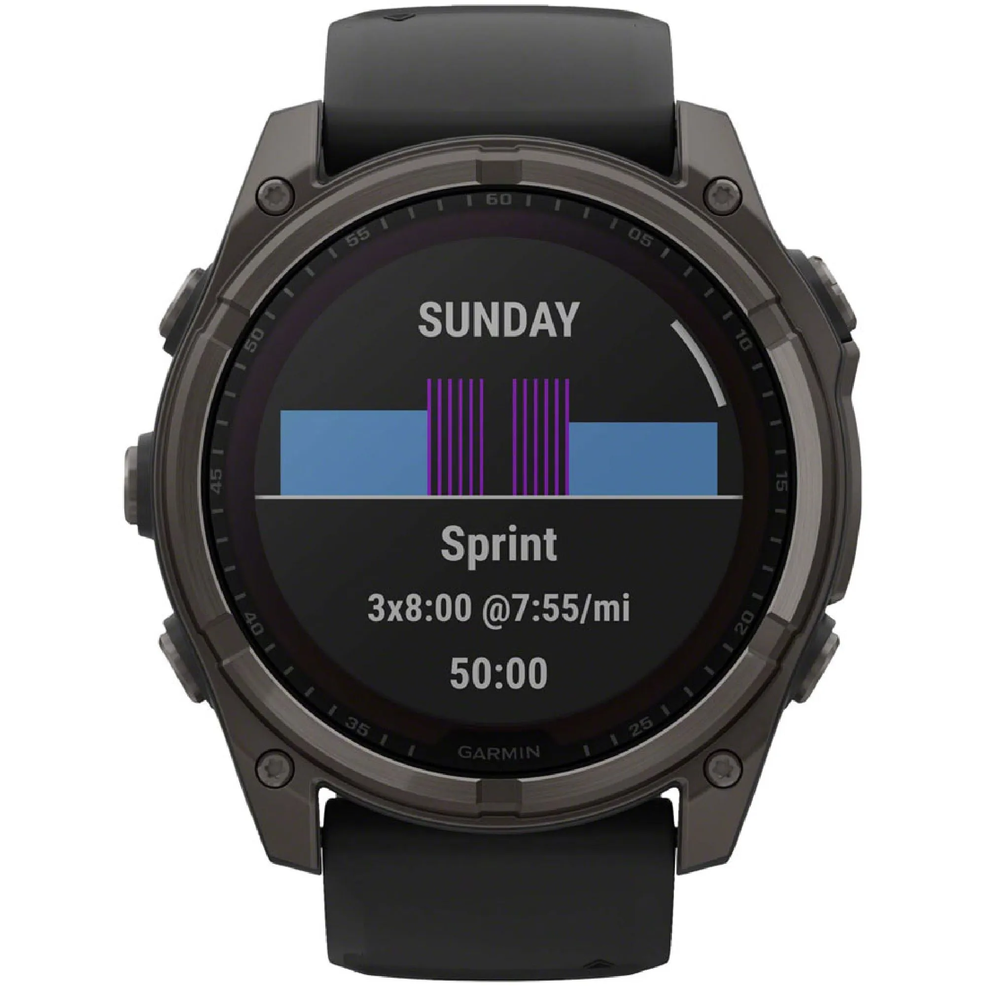 Garmin fenix 8 Smartwatch - 51mm Solar Sapphire Carbon Gray DLC Titanium BLK/Pebble Gray Silicone