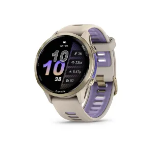 Garmin Forerunner 970 Watch Watch Color: French Grey Wristband: French Grey/Translucent Indigo - Silicone
