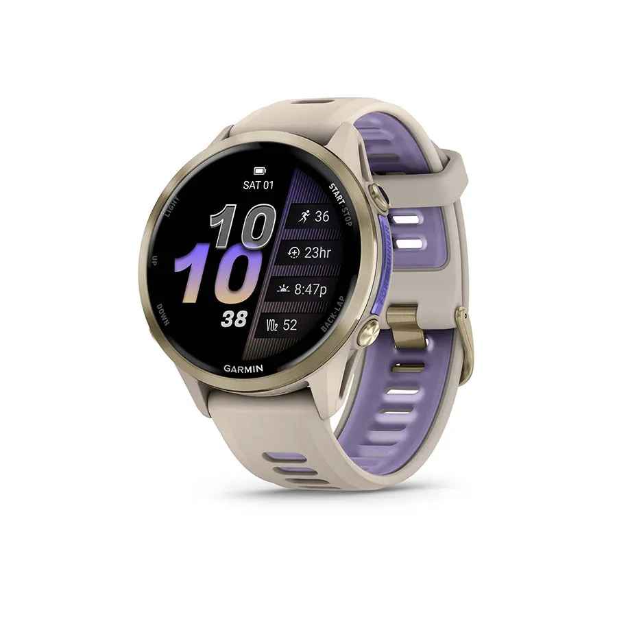 Garmin Forerunner 970 Watch Watch Color: French Grey Wristband: French Grey/Translucent Indigo - Silicone