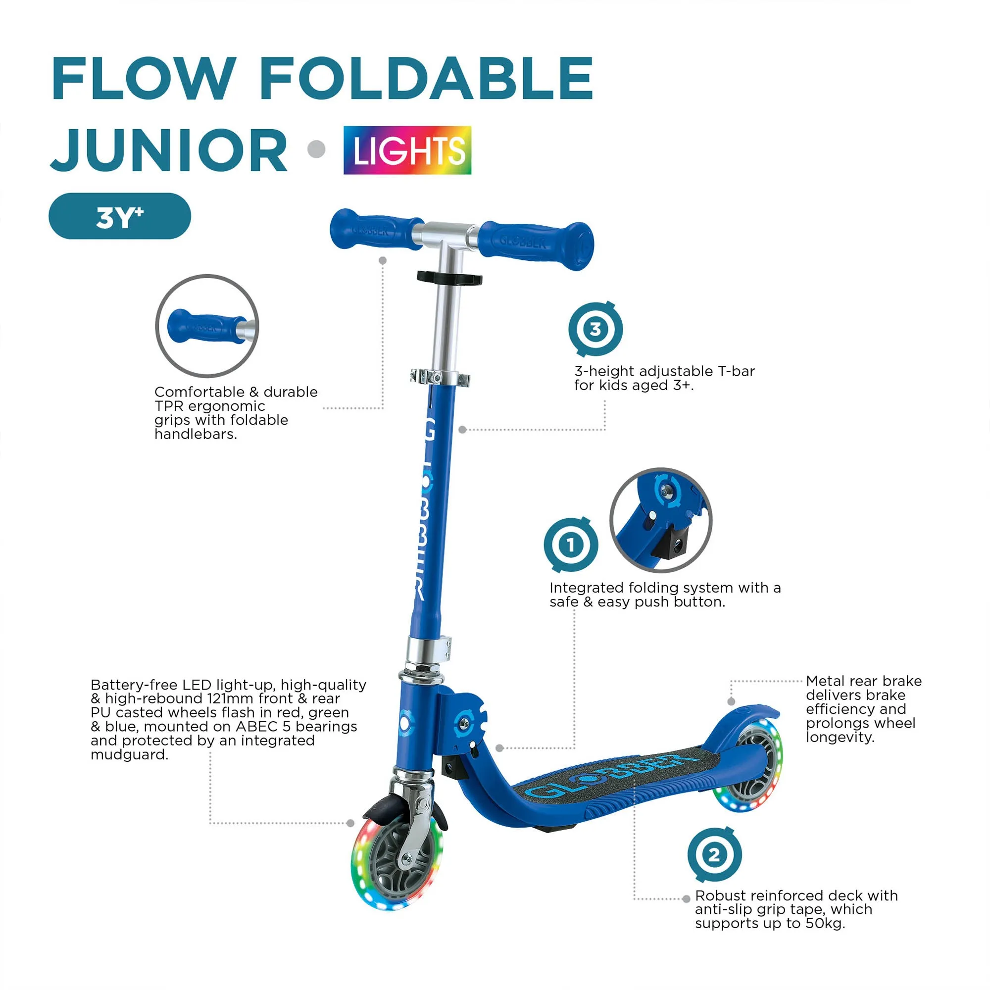 Globber Flow Foldable Junior Lights Scooter