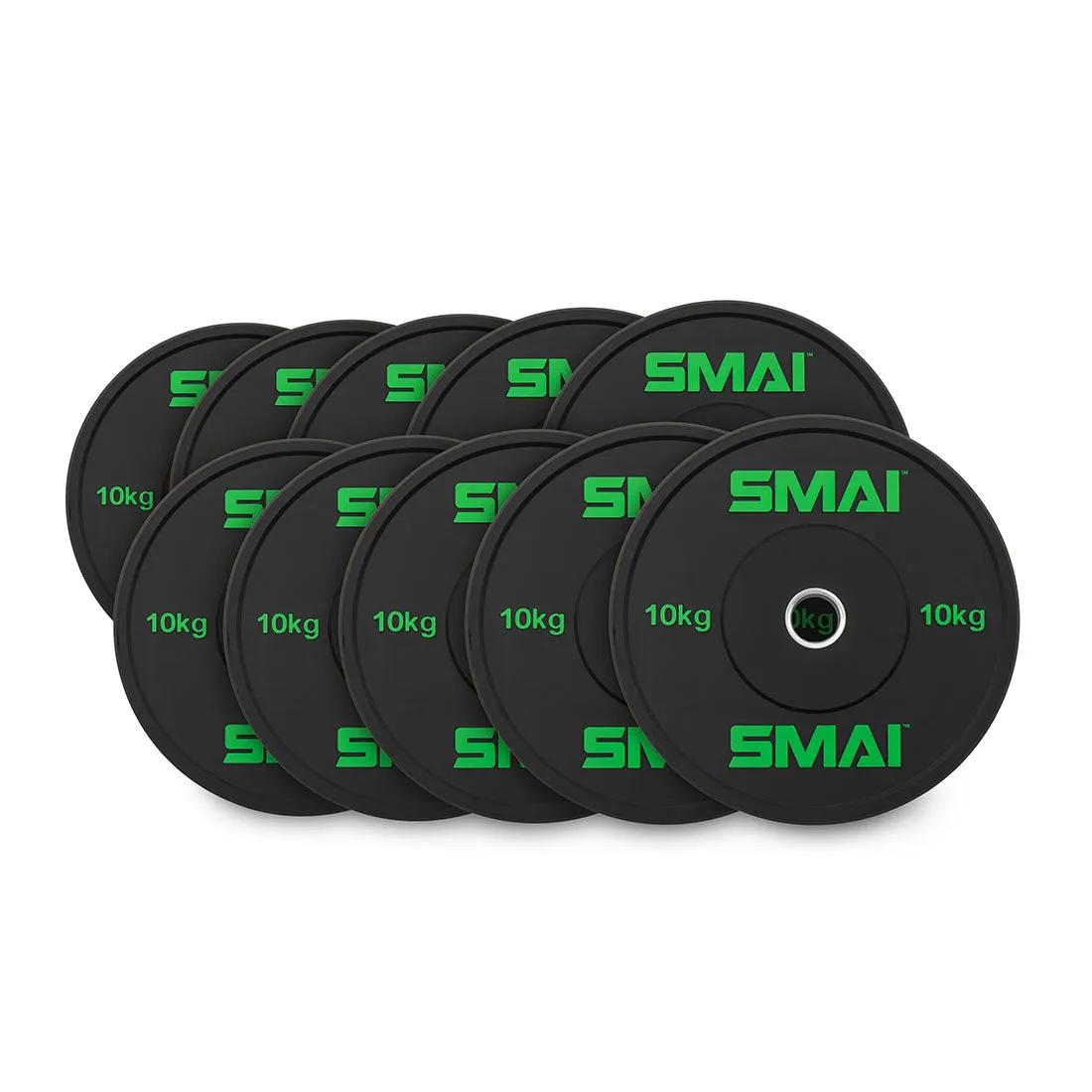 HD Bumper Plates Set - 5 pairs of 10kg (100kg) Smai