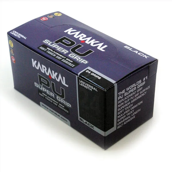 Karakal Black PU Super Replacement Grip - 24 pack