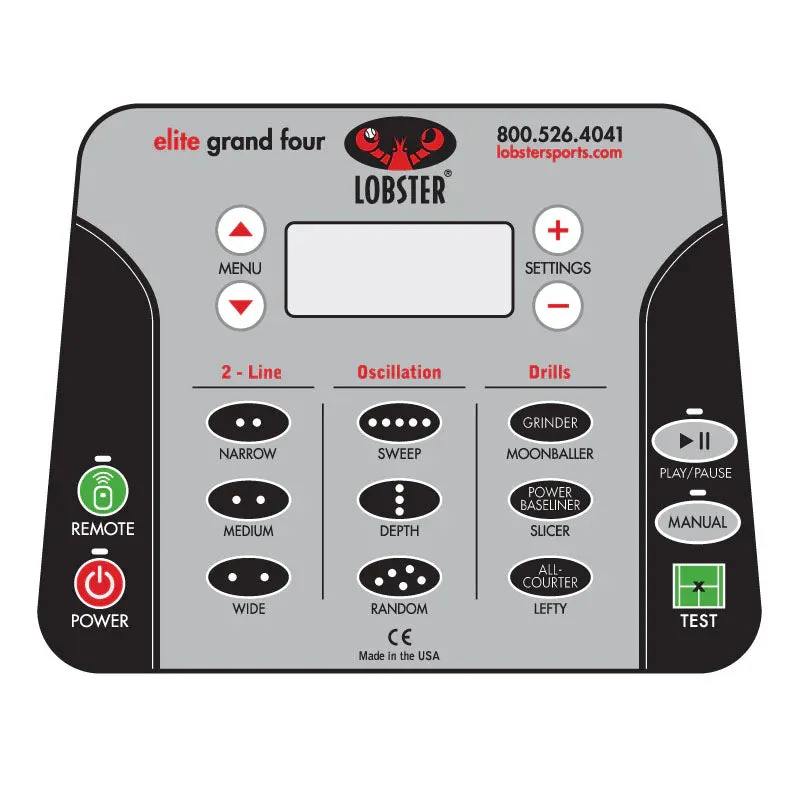 Lobster Elite Grand Slam 4 Tennis Ball Machine with Remote control