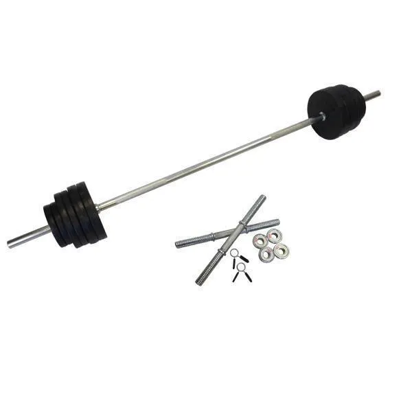 Muscle Motion 48kg Rubber Standard Barbell Dumbbell Set