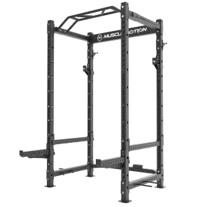Muscle Motion PR1012 Package- Power Rack inc high low pulley Bench Bar 100kg Bumper weight Plates