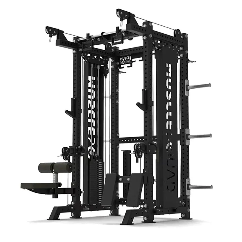 MuscleSquad Phase 4 Cable Equipped Multi Functional Squat Rack
