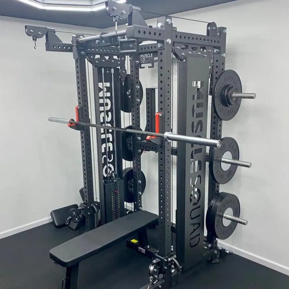MuscleSquad Phase 4 Cable Equipped Multi Functional Squat Rack