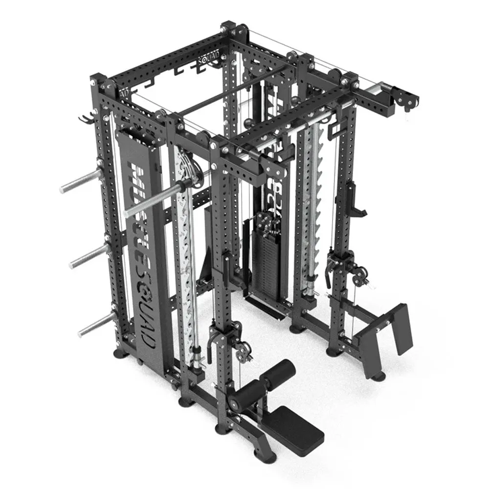 MuscleSquad Phase 4 Cable Multifunctional Squat Rack and Smith Machine