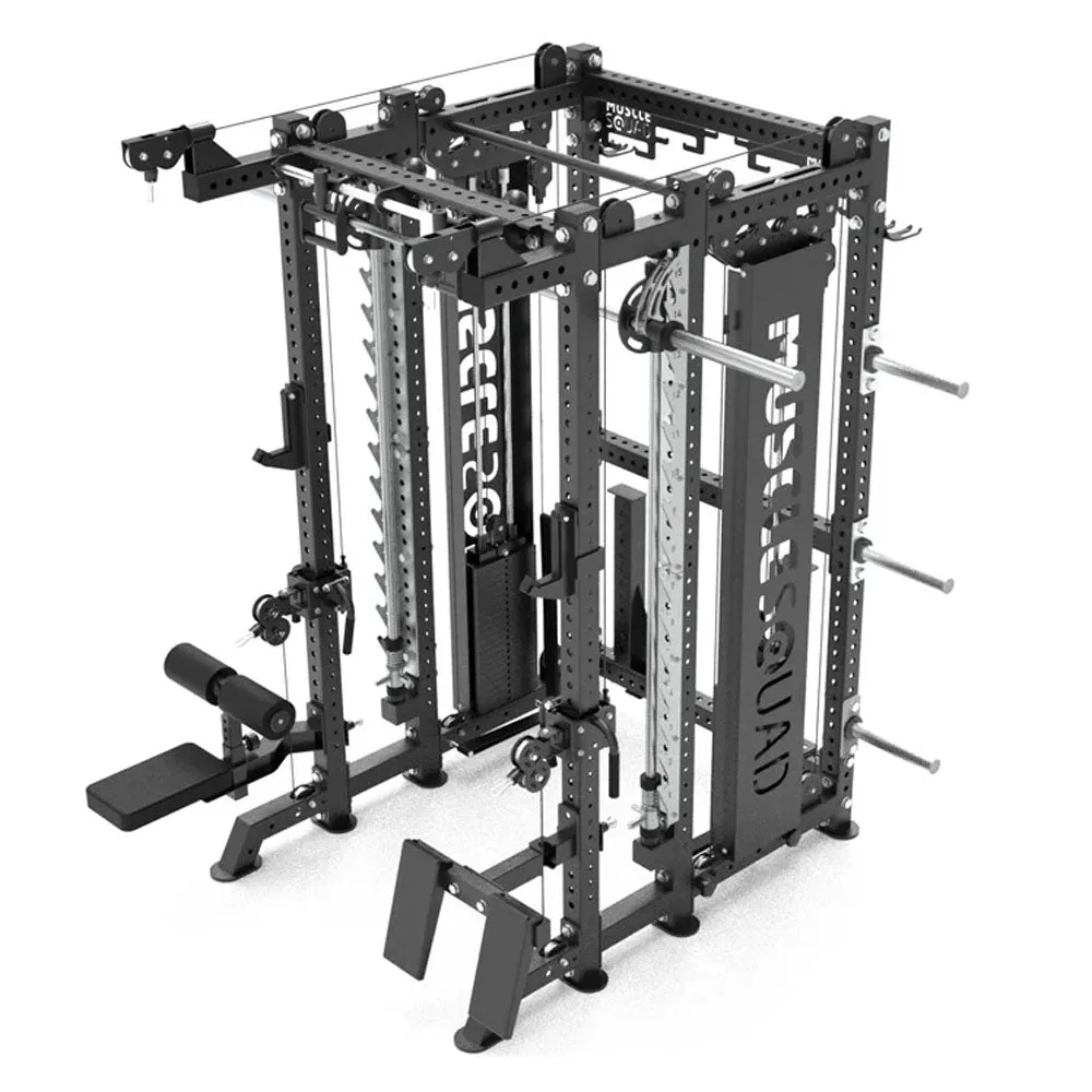 MuscleSquad Phase 4 Cable Multifunctional Squat Rack and Smith Machine