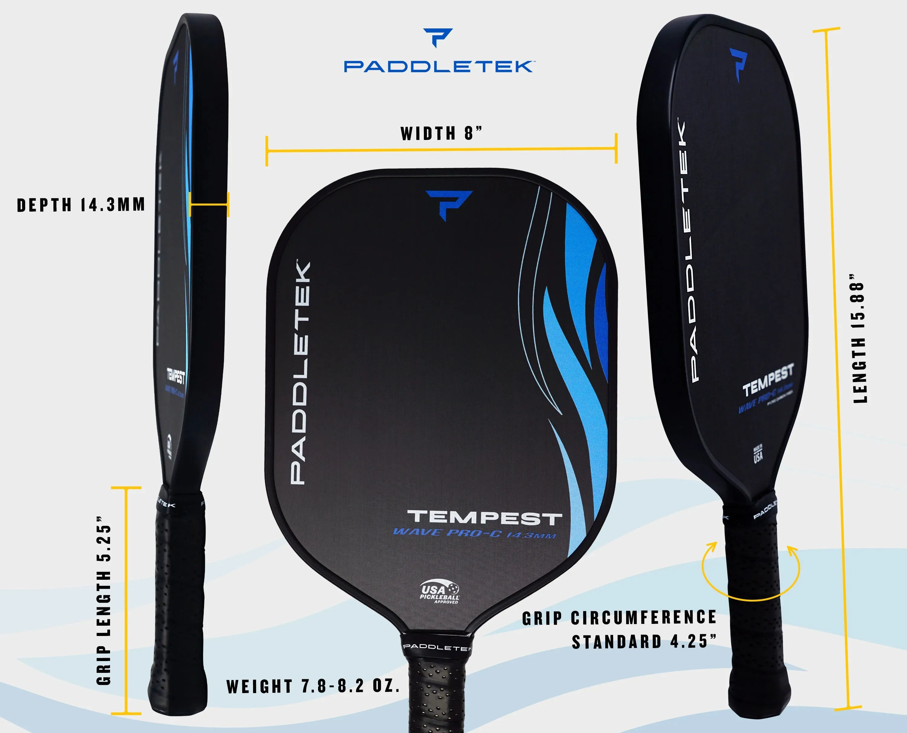 Paddletek Tempest Wave Pro-C 14.3 Pickleball Paddle