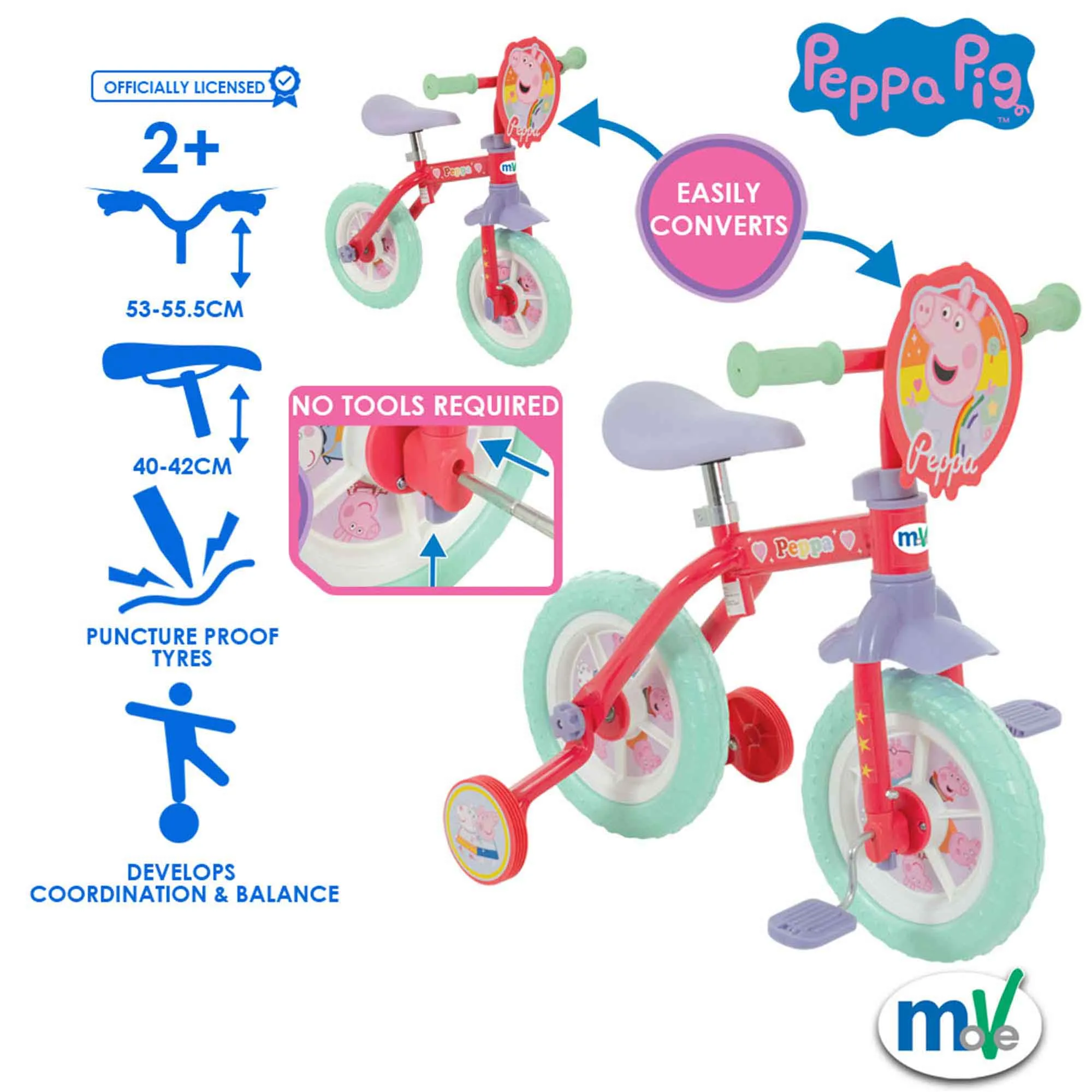 Peppa Pig My First 2-in-1 10" Training Bike