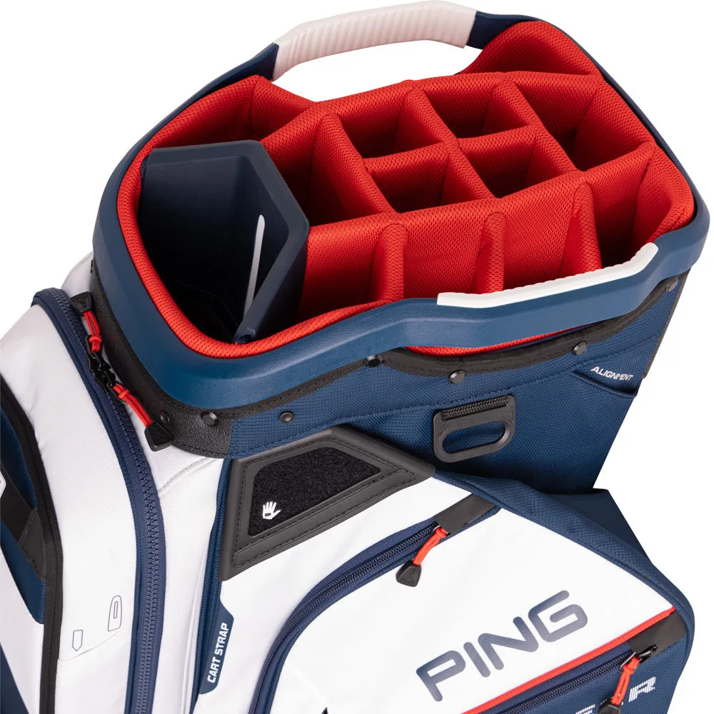 Ping Pioneer 244 Cart Bag - Navy/White/Red