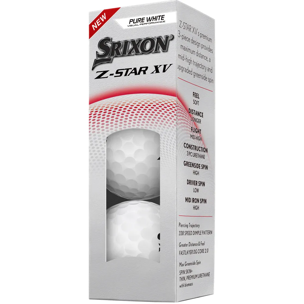 Srixon Z-Star XV Golf Balls - White - 12 Pack