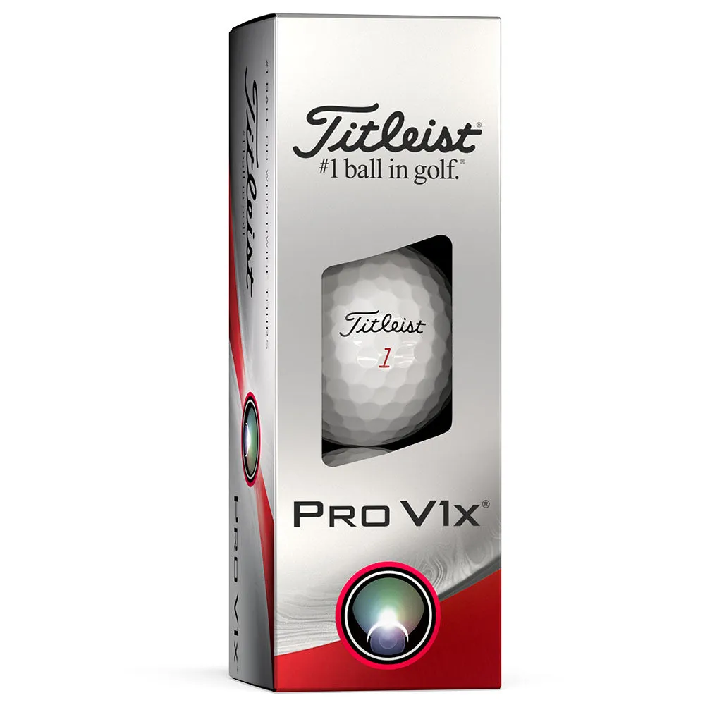 Titleist Pro V1x Golf Balls - White - 3-Ball Sleeve