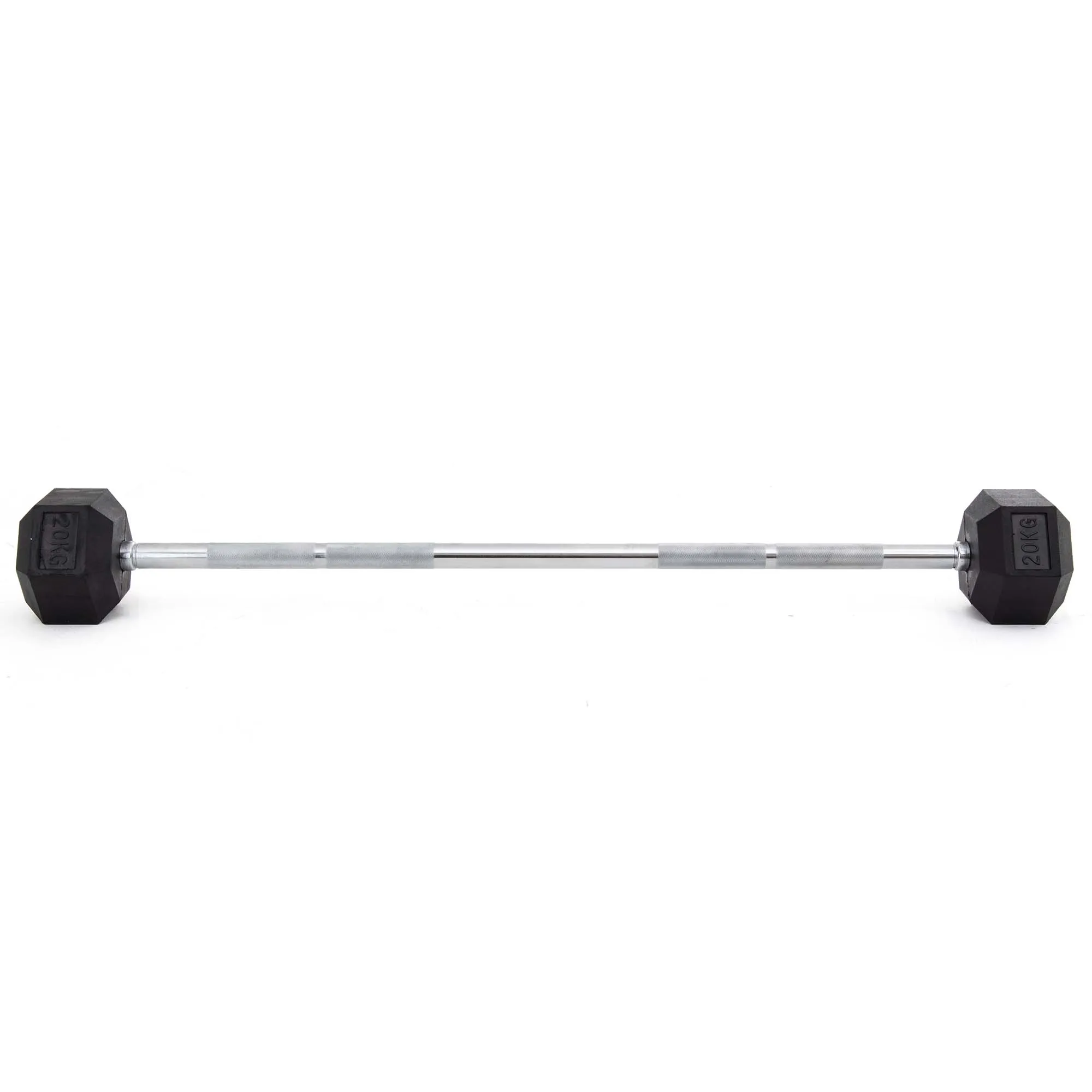 UBX Boxing   Strength Fixed Barbell Set & Rack - Rubber Hex Smai