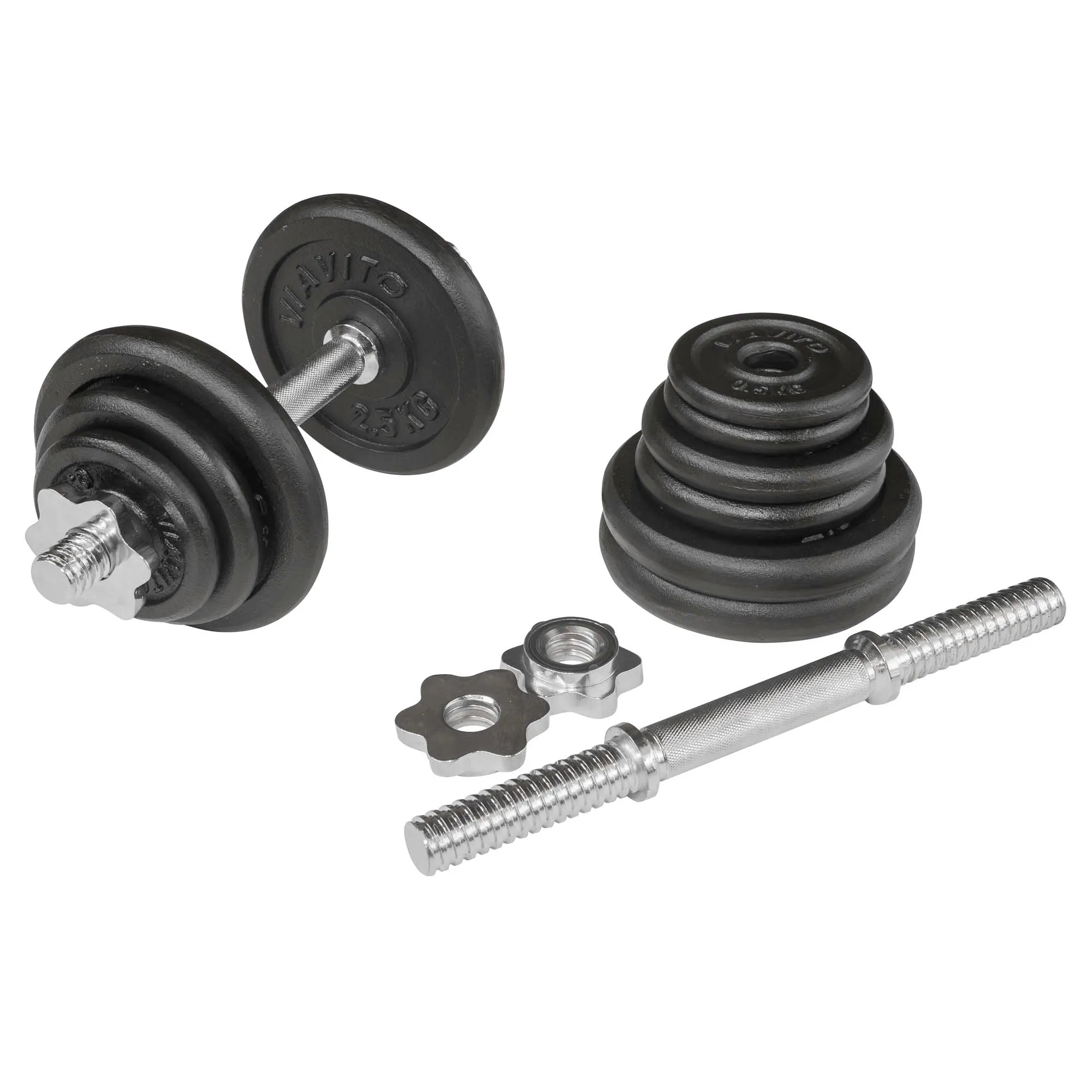 Viavito 20kg Black Cast Iron Dumbbell Set