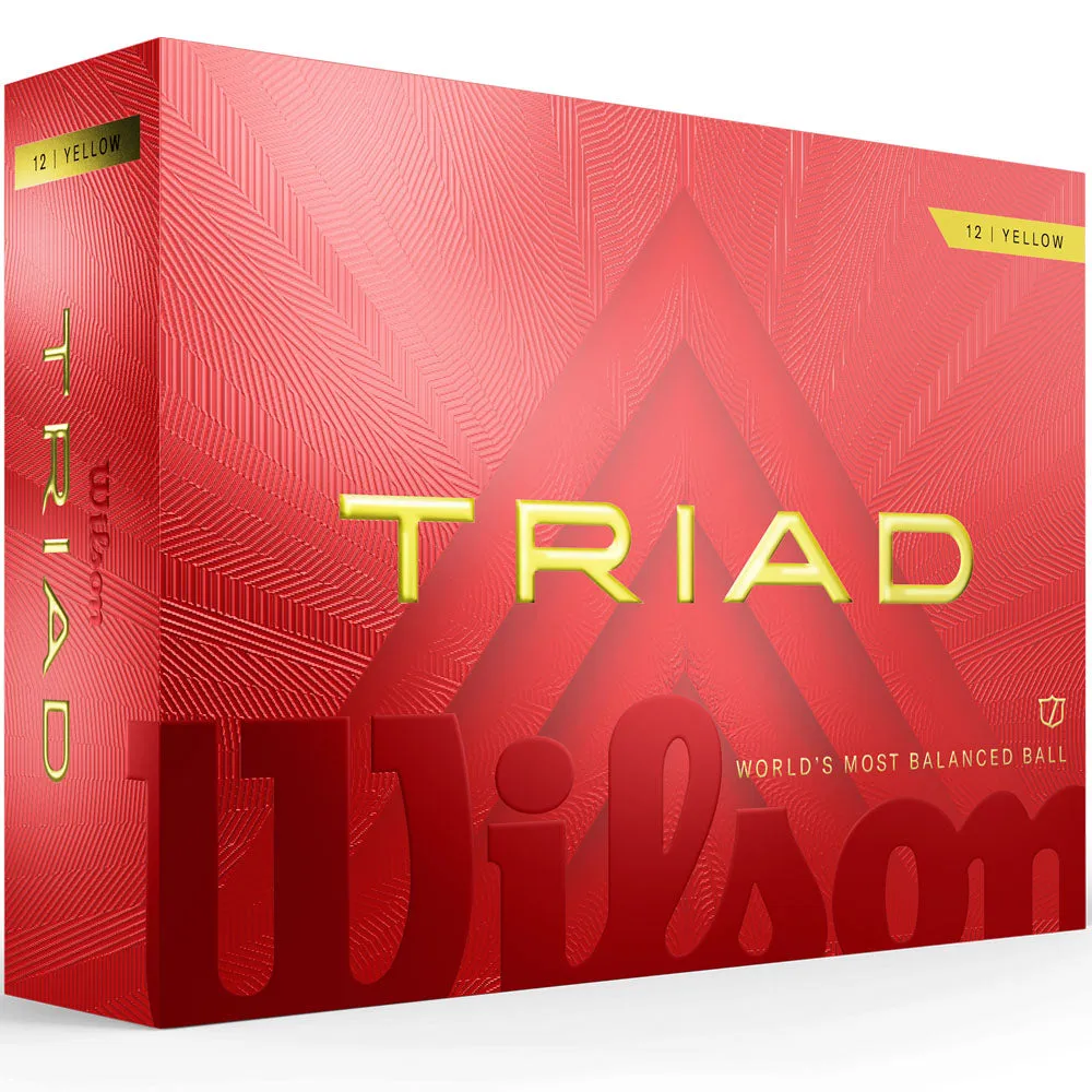 Wilson Triad Golf Balls - Yellow - 12 Pack