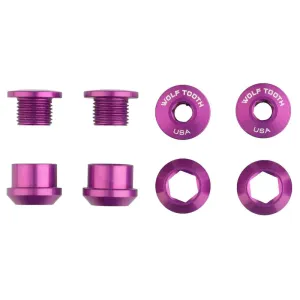 Wolf Tooth 1x Chainring Bolt Set - 6mm Dual Hex Fittings Set/4 Ultraviolet Purple
