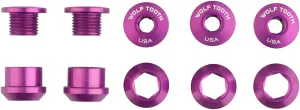 Wolf Tooth 1x Chainring Bolt Set - 6mm Dual Hex Fittings Set/5 Ultraviolet Purple