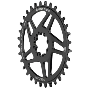Wolf Tooth Elliptical Direct Mount Chainring - 32t SRAM Direct Mount Drop-Stop B For SRAM 3-Bolt Boost Cranksets 3mm Offset BLK