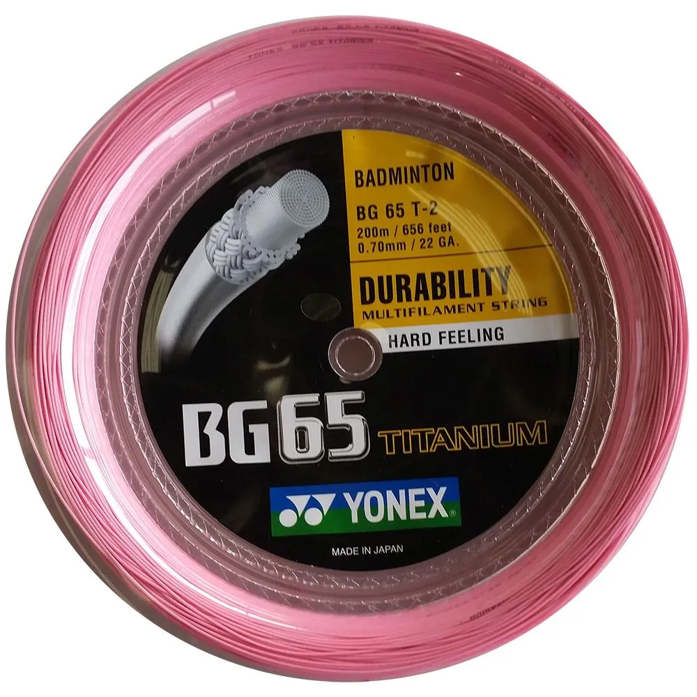 Yonex BG 65 Ti Badminton Racket String 200m Reel