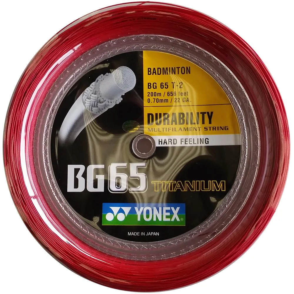 Yonex BG 65 Ti Badminton Racket String 200m Reel