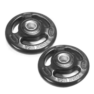 York 2 x 10kg Rubber ISO-Grip Weight Plates