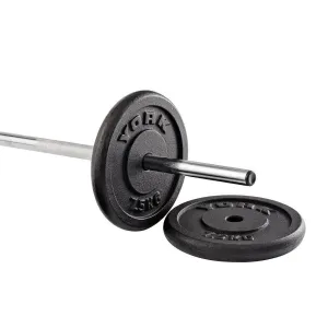 York 2 x 7.5kg Black Cast Iron 1Inch Plates